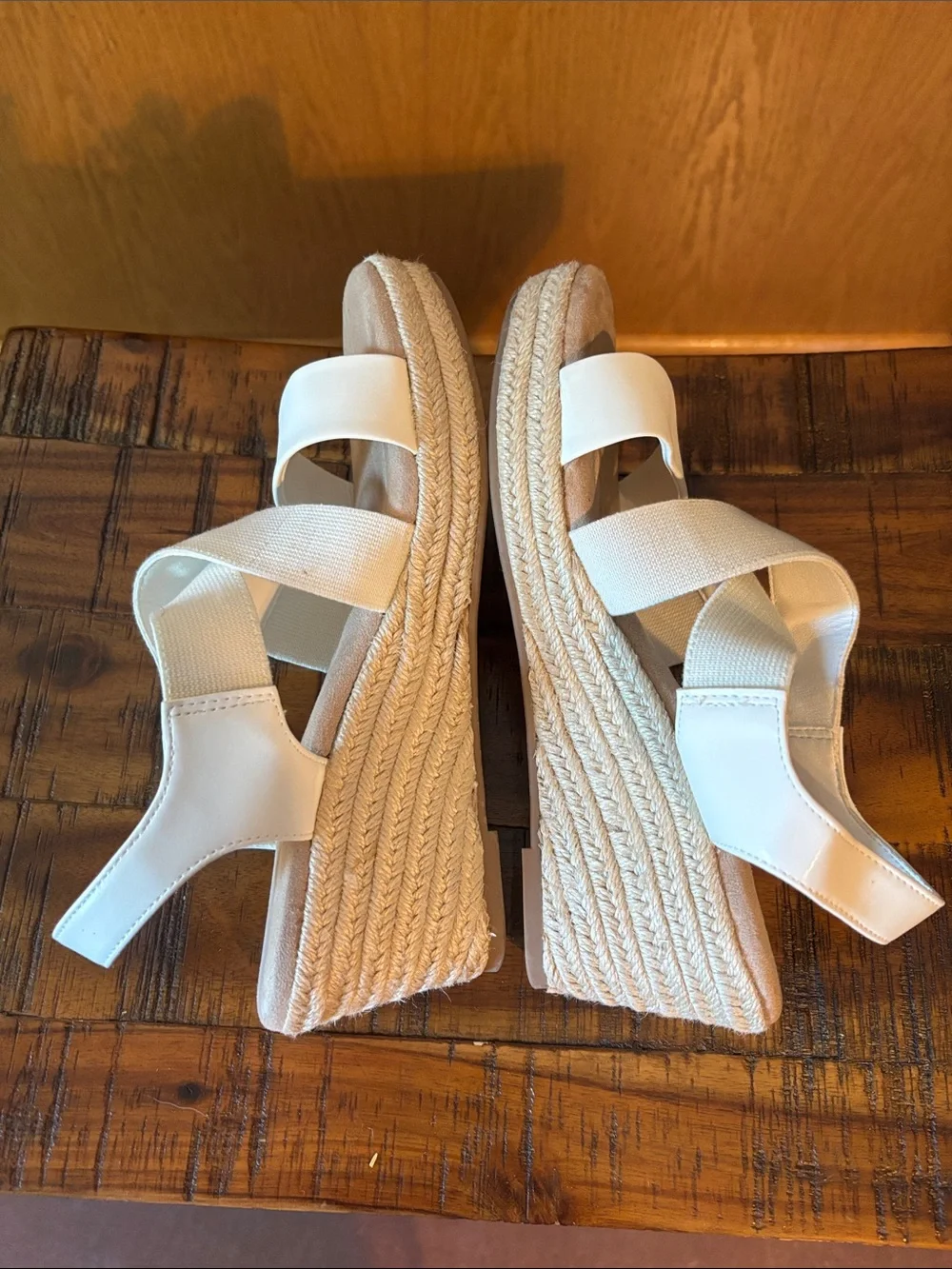 Dream Pairs, white wedge sandal, 8